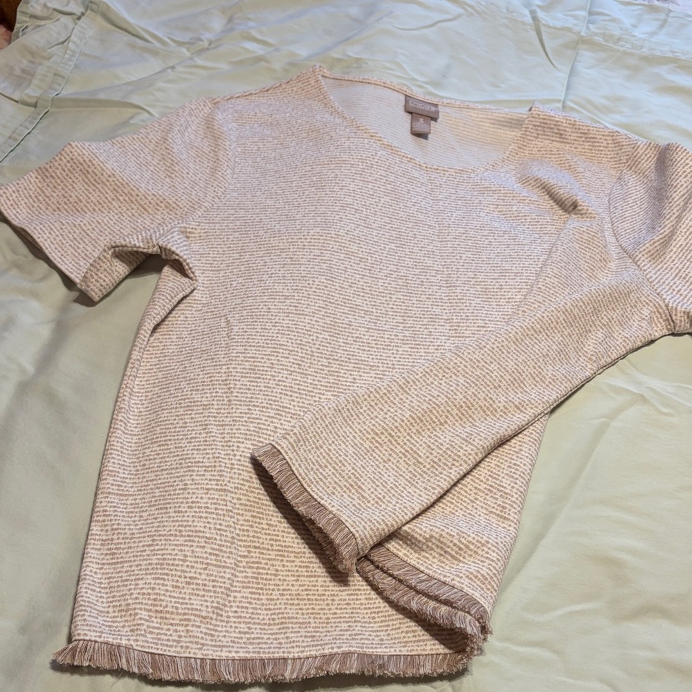 Chico's Cream Short Sleeve Tee